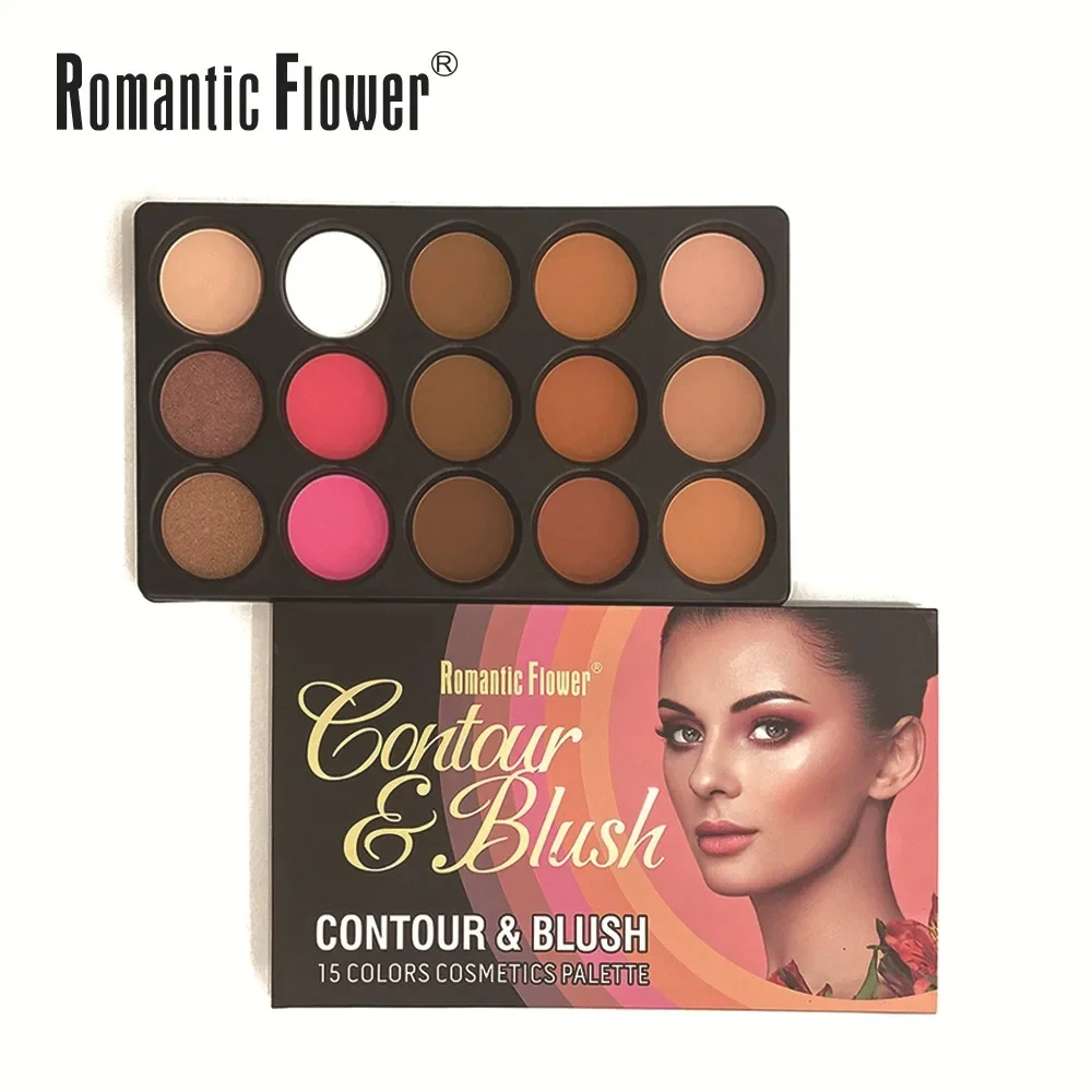 15-kleuren mat oogschaduw Blush markeerstiftpalet - alles-in-één gezichts- en oogmake-up multifunctionele poederset
