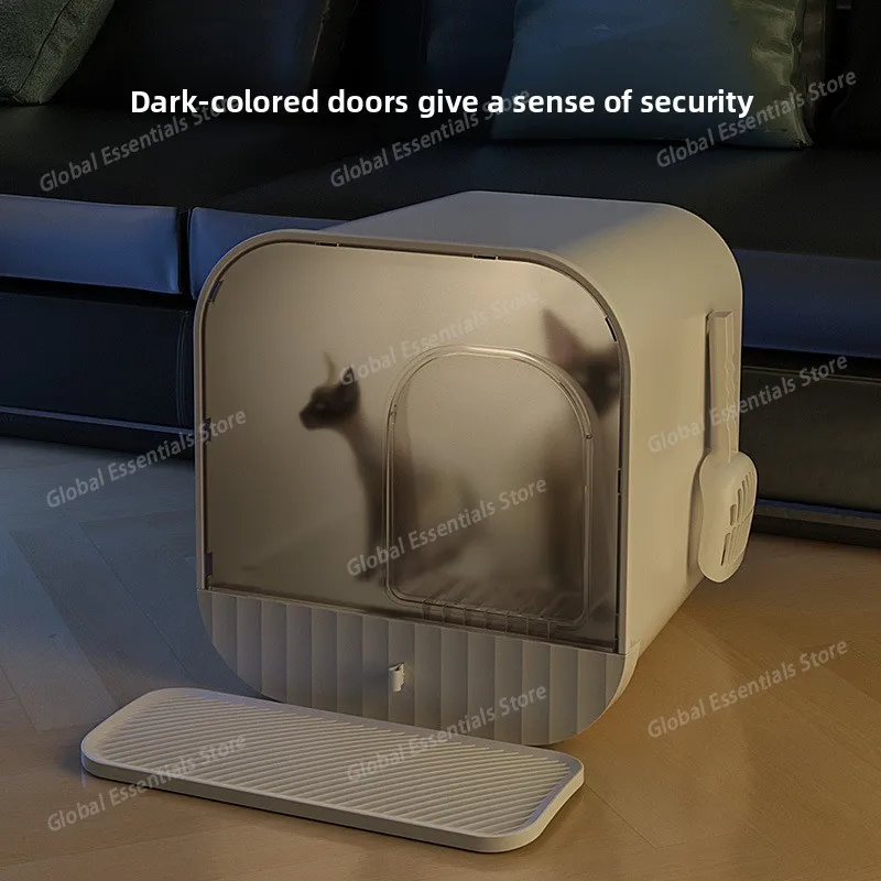 

New Drawer Type Cat Litter Basin, Fully Enclosed, Splash Proof, Cat Toilet Cleaning Supplies, Villa Type Cat Nest with Cat Litte