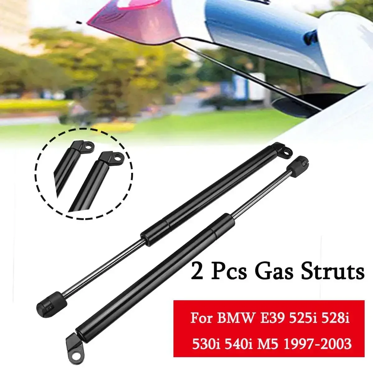 2PCS For BMW E39 528i 540i M5 530i 1995 1996 1997 1998 1999 2000 2001 2002 2003 Car Tailgate Gas Spring Boot Strut Bars Lifter