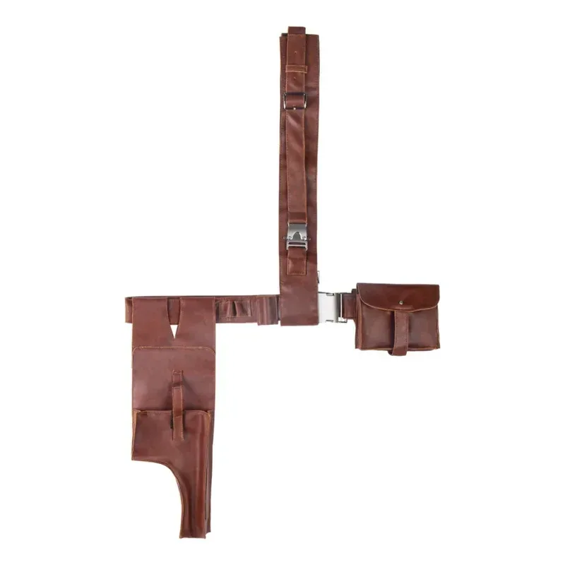 1pcs The Mandalorian Leather Belt With Gun Holster Cosplay Props Replica for Adults Size S-L E