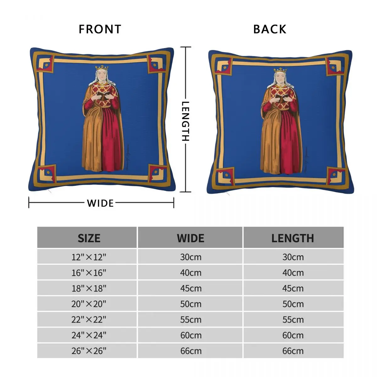 Medieval Eleanor Of Aquitaine Square Pillowcase Polyester Linen Velvet Creative Decorative Pillow Case Sofa Cushion Cover 45x45
