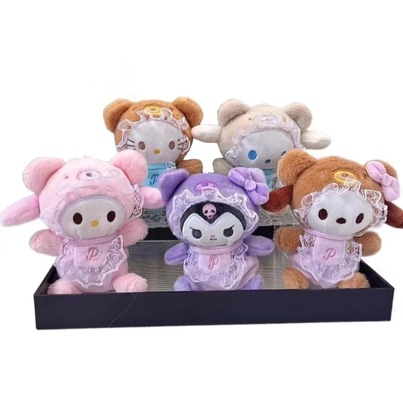 

10 шт./лот, 12 см, милые плюшевые брелоки-монстры с кружевом, игрушки-животные, куклы, подарки