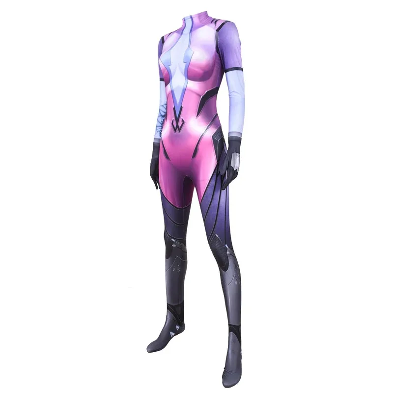 أزياء الهالوين Widowmaker التأثيرية للنساء والفتيات بدلة Zentai الخارقة للبالغين/