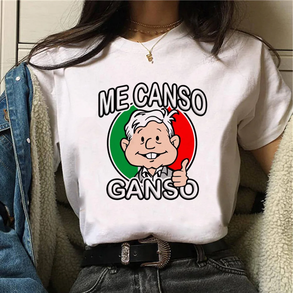 Amlo camiseta mujer top japonés ropa divertida femenina