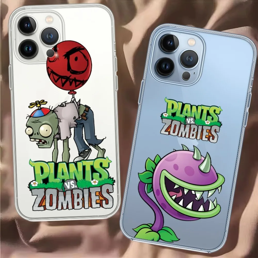 Game P-Plants vs zombies Phone Case For iPhone 15 13 14 12 11 Pro MAX XR X SE XS iPhone13 14 Mini