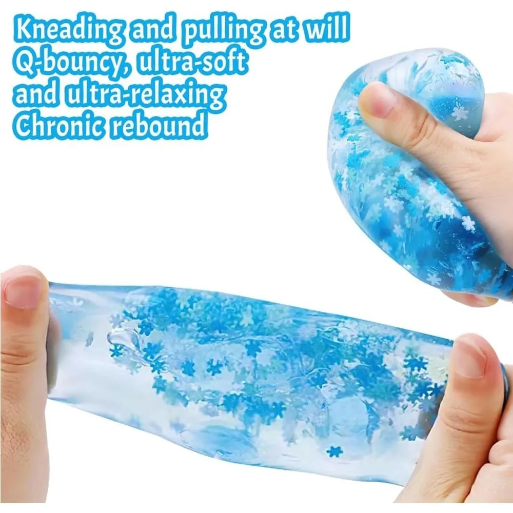 Snowflake Sensory Stress Ball, Soft Squeeze Toy for Anxiety Relief & Quiet Focus - Durable & Reusable
