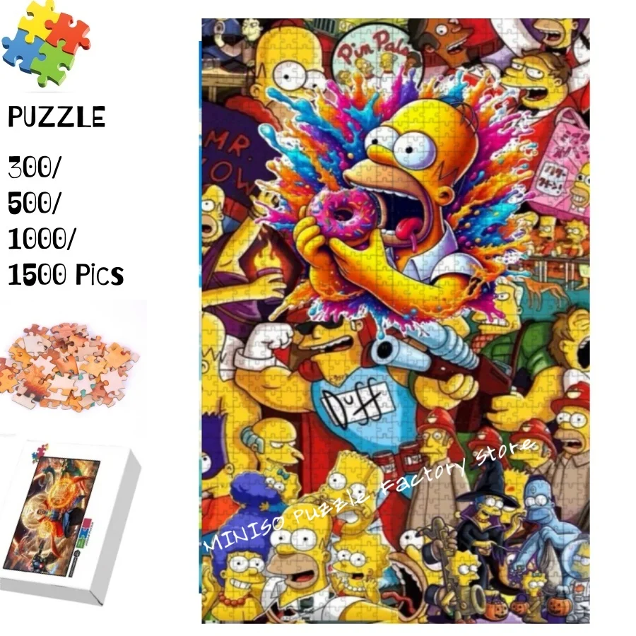 

The Simpsons Jigsaw Puzzle 108/200/300/500/1000 Pcs Wooden/cardboard Puzzles for Adults Kids Gifts Educational Toys Tangram