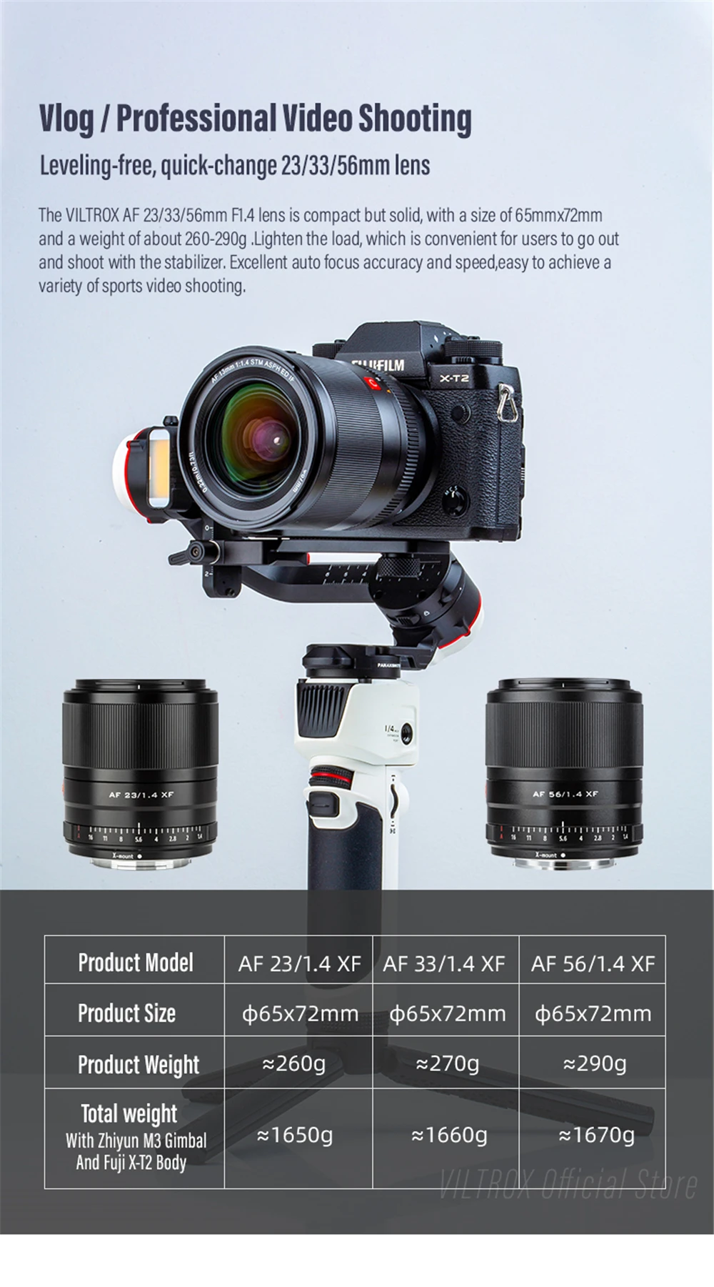 Viltrox 23mm 33mm 56mm F1.4 XF Objektiv Autofokus Porträtobjektive mit großer Blende für Fujifilm Fuji X Mount Kameraobjektiv X-T4 X-T30 – Detail 6
