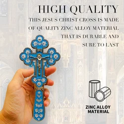 HTISOK New Blessing Orthodox Alloy Cross Jesus Church Cross Wall Decor Priest Religious For Hand Prayer Religious Decor & Gift