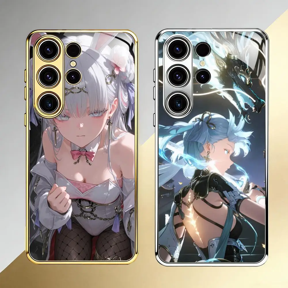 Jinhsi Wuthering Waves Phone Case For Samsung S26 S25 S24 S23 S22 S21 Plus Ultra FE Edge Electroplated glass