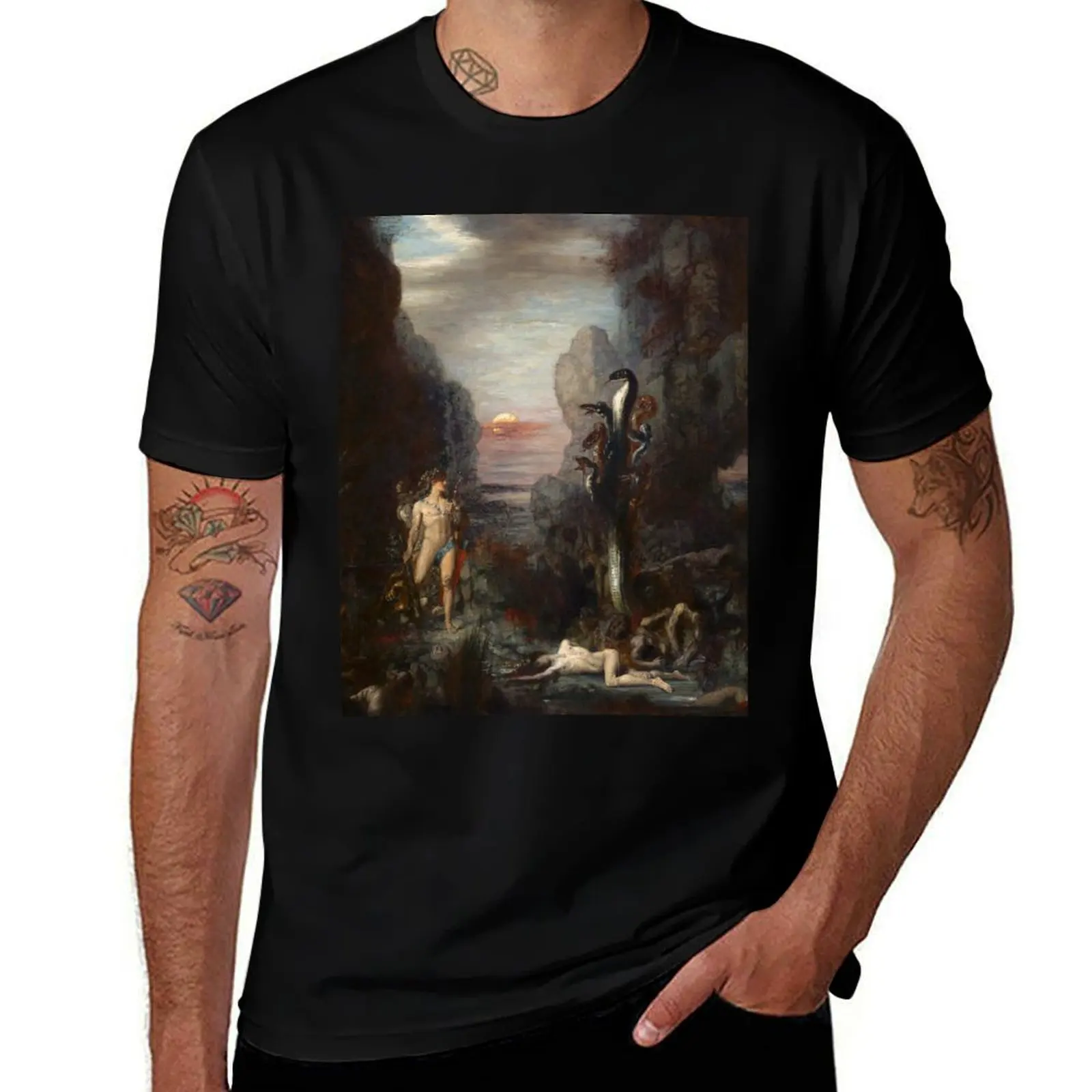 

Hercules and The Lernaean Hydra (1875) Gustave Moreau (French, 1826-1898) Mythology T-Shirt Trendy Print Short Sleeve T-Shirt