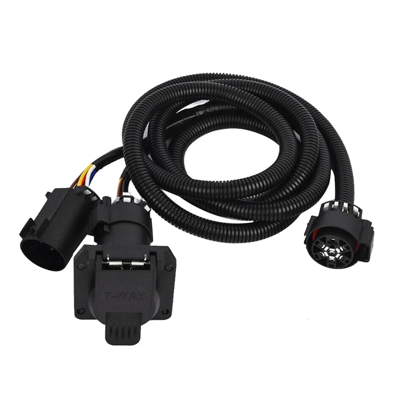 Trailer Wiring Harness Extension 56070 7 Foot 7Pin For Vehicle-Side Truck Bed For Chevy Dodge Ram GMC Ford Toyota