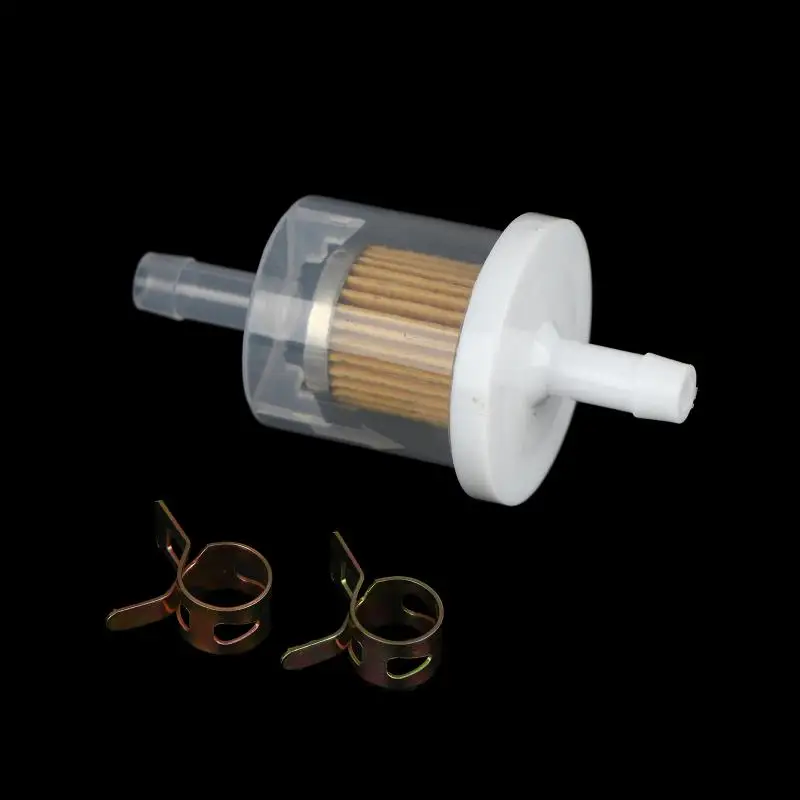 2 Sets Motorcycle Fuel Filters with 14mm Hose Clamps for Consistent Fuel FlowHotsale