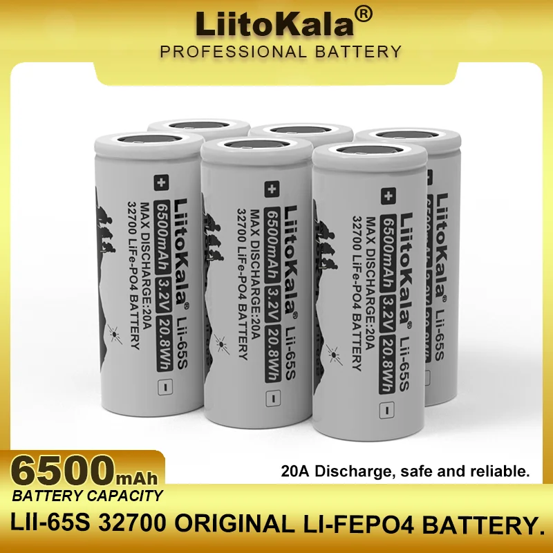 LiitoKala LII-65S 3.2V 32700 6500mAh LiFePO4 bateria 35A ciągłe rozładowanie maksymalnie 55A akumulatory dużej mocy do elektronarzędzi