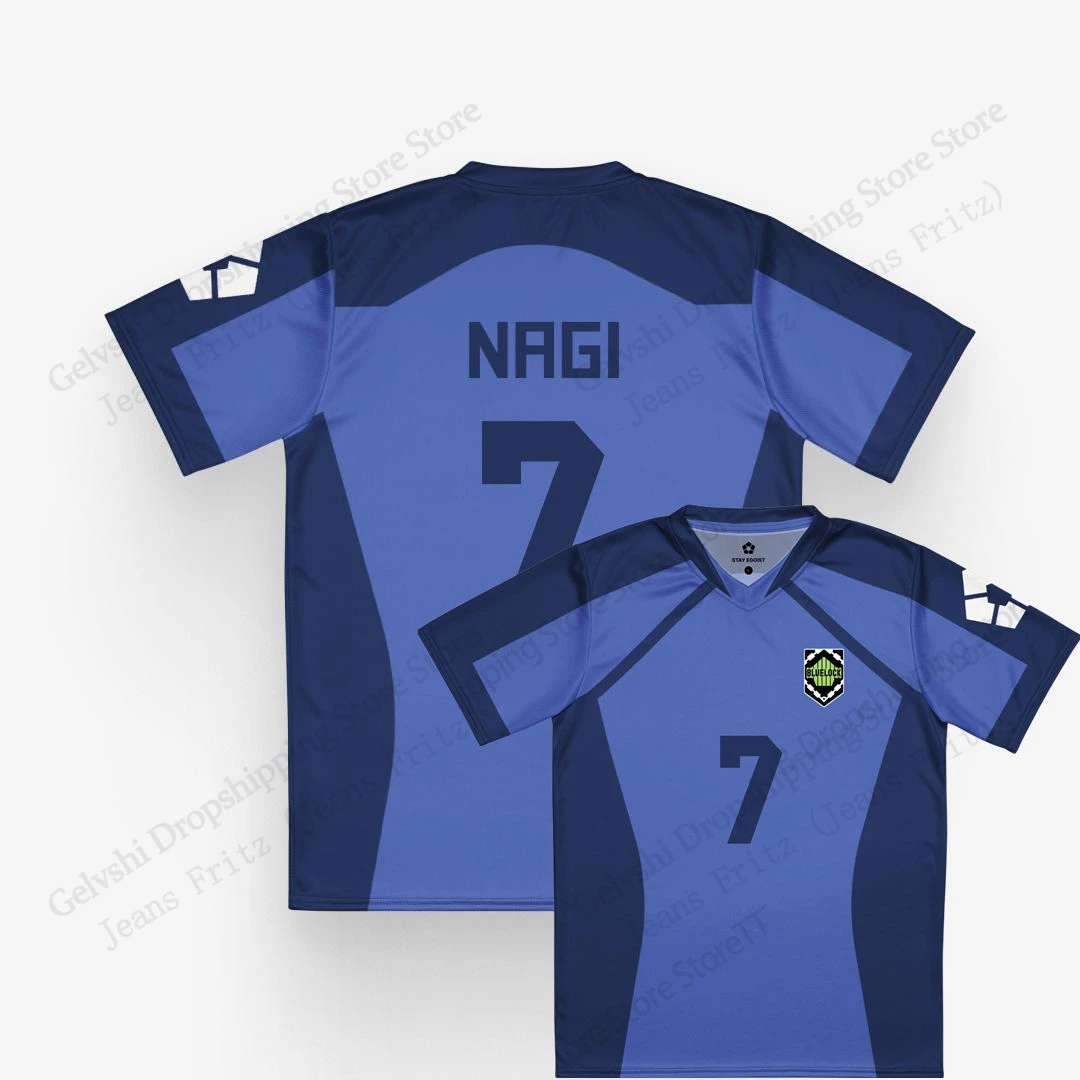 

Blue Lock Jersey Football Jersey Yoichi Isagi Anime 3D Print T-shirt Men Women Fashion V-Neck Sports Short Sleeve Tops Tees Kids