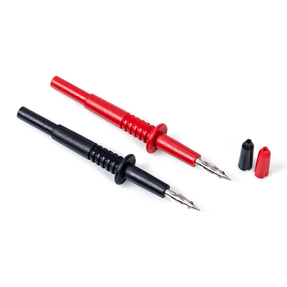 2Pcs Test Pen Pin Test Probe Tips Electrical Connector 2mm Lantern Shape Test Probe 4mm Banana Socket for Multi-meter Red Black