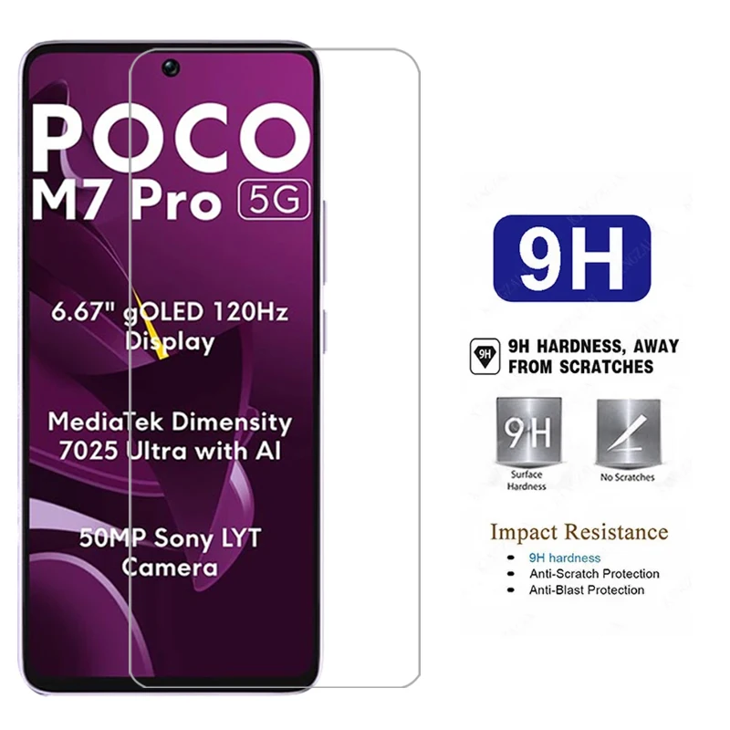 حافظة هاتف من الزجاج المقسى لهاتف شاومي بوكو m7 برو على pocom7 m 7 7m m7pro pocom7pro 4g 5g غطاء خلفي 360 poc pco procase 5 g pro 5g