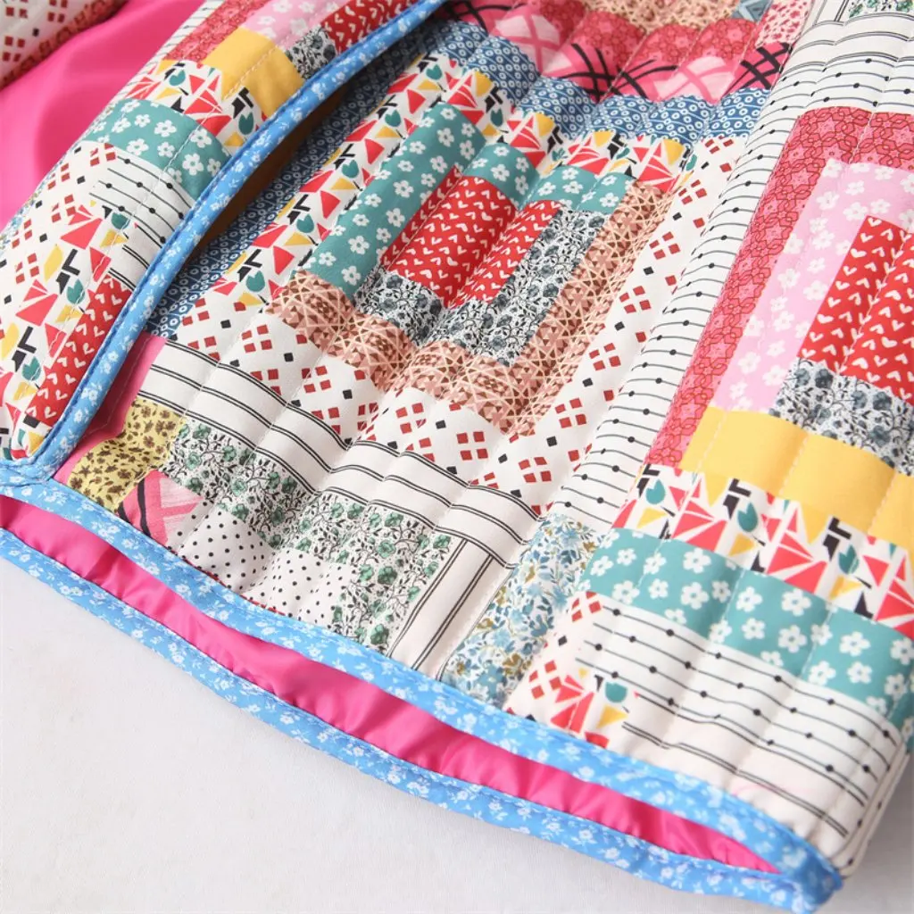

Autumn Winter New Style Paper Pattern Printed Hemmed Quilted Cotton Outwear Women's Fashionable Jacket for
