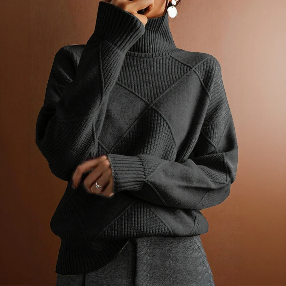 

Свитер с длинными рукавами и круглым вырезом в деловом стиле, облегающий дизайн, прямые рукава-трубы, женский модный топ