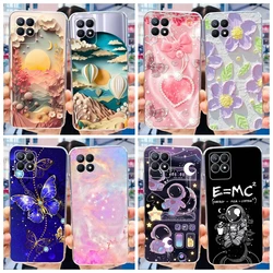 For Realme 8i Case RMX3151 Silicone Cover Fashion Flower Clear Soft Clear Phone Case For Realme 8i 4G Realme8i Shockproof Fundas