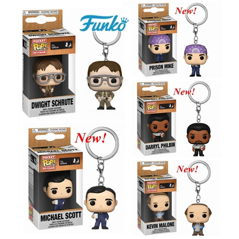 FUNKO Pocket Keychain Office Dwight. Prison Mike Kevin Malone Darryl Philbin Michael Scott keychain Action Figure Birthday Gifts