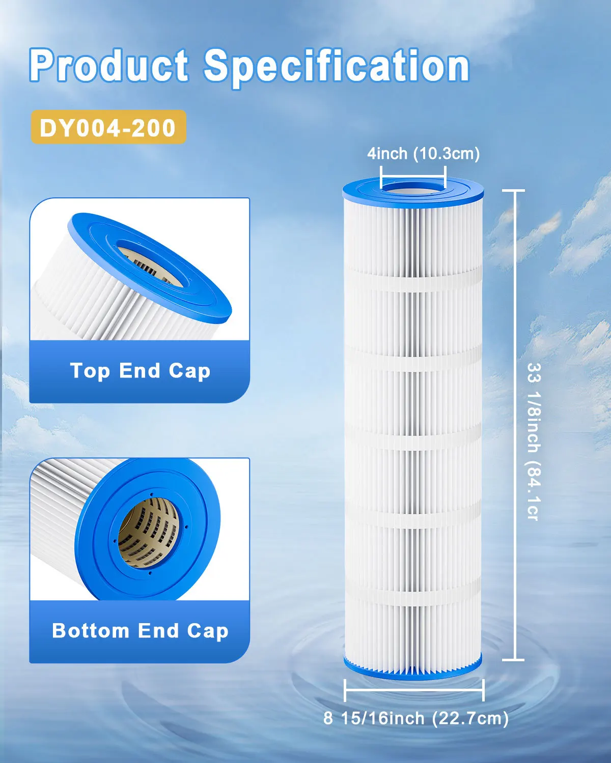 Pool Swimming Filter Cartridge 1 Pack 200 Sq.Ft Compatible with CS200 PJANCS200 C-8418 FC-0823