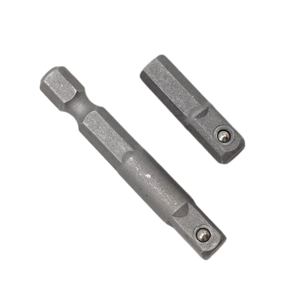 2Pcs Impact Socket Adapter Converter 1/4inch Hex Shank Drive Extension Rod Wrench Spanner Drive Converter Quick Release Tool