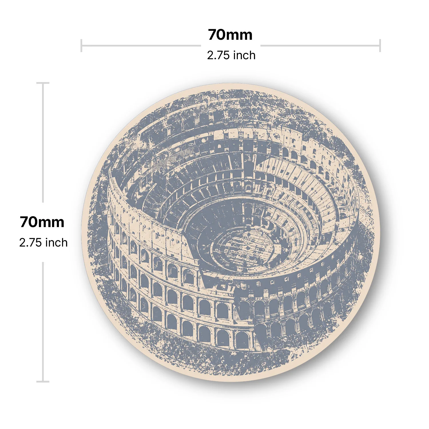 2PCS Roman Colosseum Self Adhesive Sticky Notes 100 Sheets Rome Landmark Round Memo Pads Architecture Office Stationery
