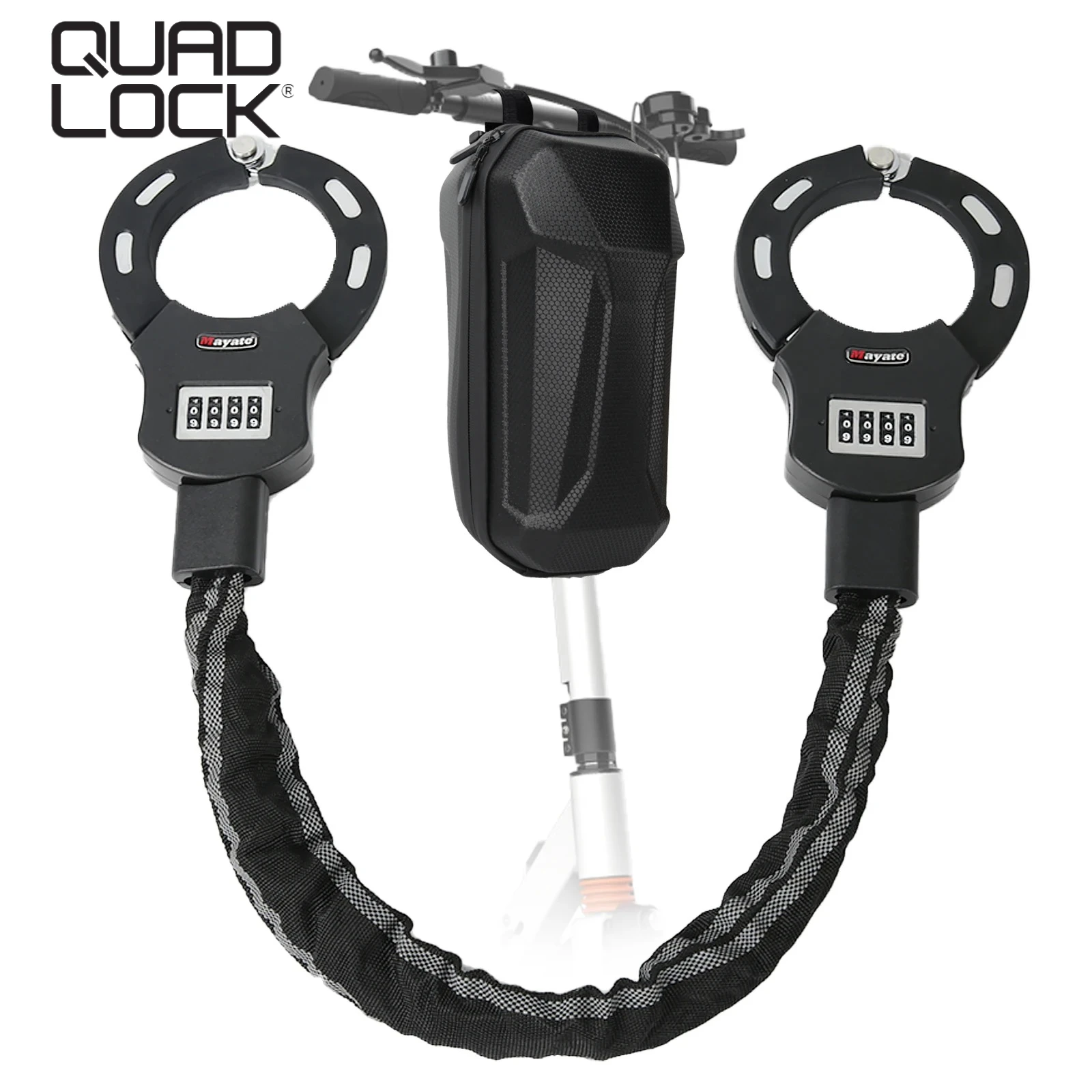 

QUAD LOCK Electric Scooter Lock with Key High Security Locks Chain Bicycle Password Lock Suitable for Electric Scooters Bicycle