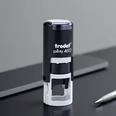 Customize with Text or Upload Your Artwork Round self Inking Stamp,Impression Size 0.86Inch/12mm