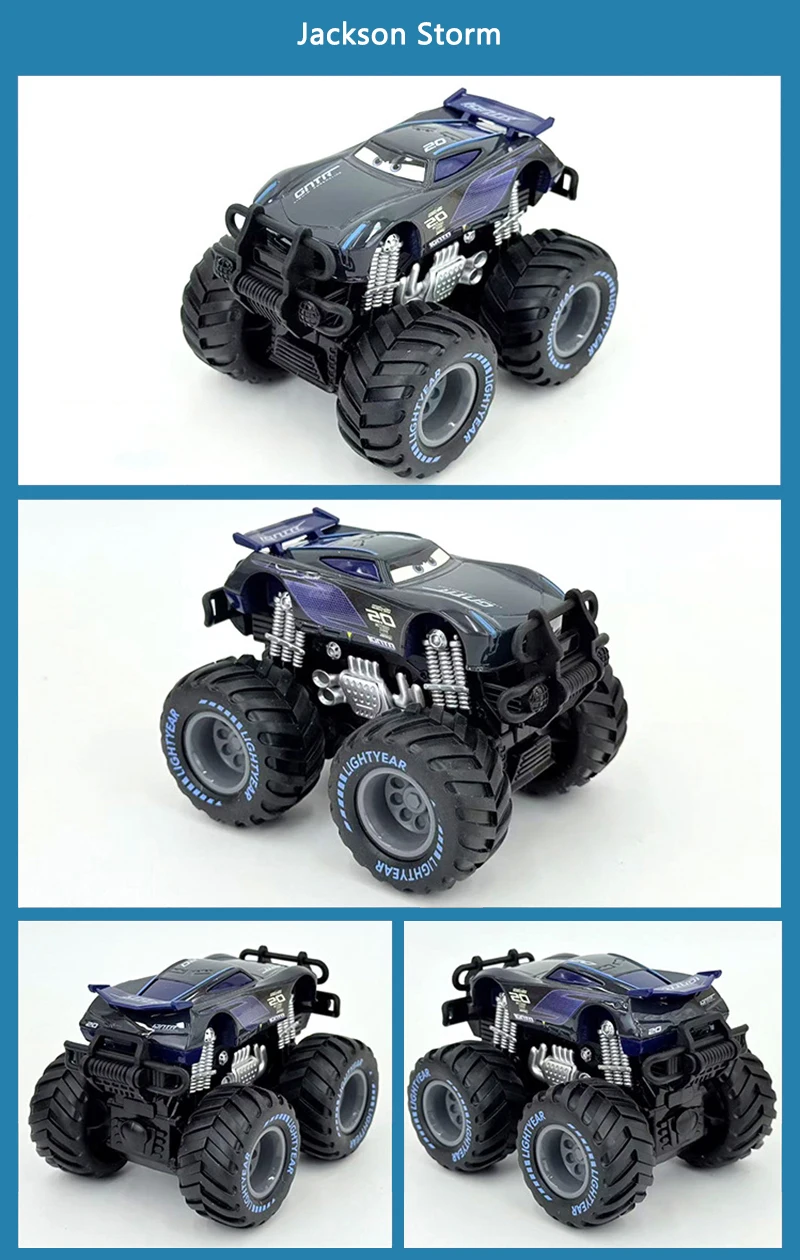 Spielzeugautos 4 Stile Geländefahrzeug Lightning McQueen Cruz Ramirez Mater Jackson Storm Trägheitsantrieb Legierungsauto Spielzeug – Detail 7
