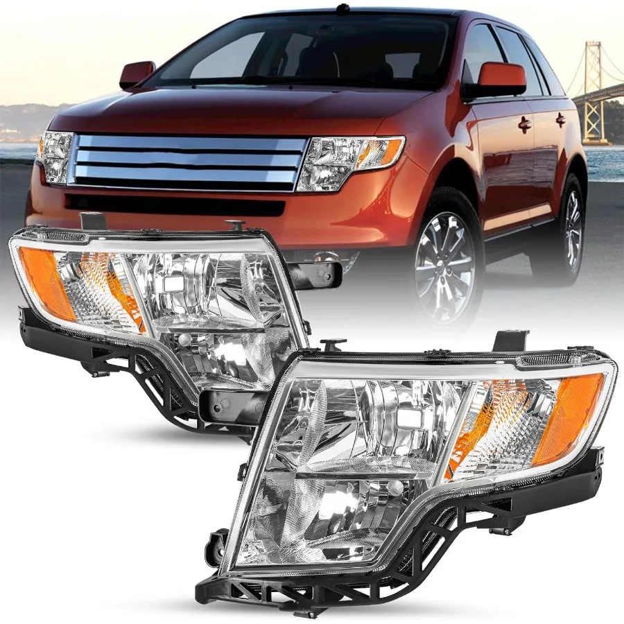 

OEM Headlight Headlamp Assembly Pair Set Left+Right for 20072010 Edge with Halogen Type Ideal for Night Driving and Enhanced V