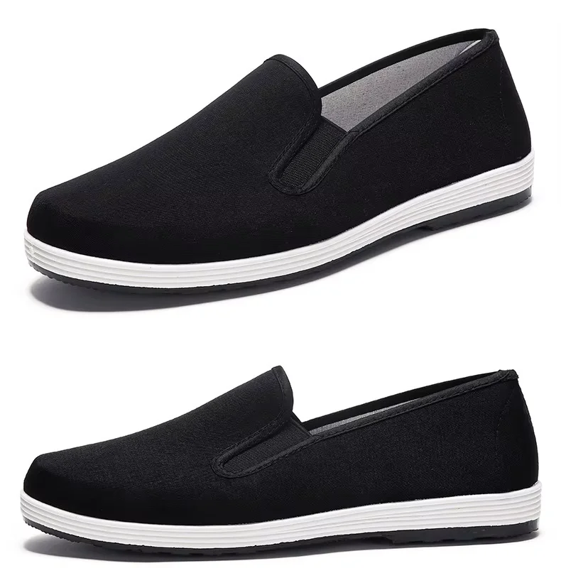 Unisex Traditional Chinese Kung Fu Tai Chi Cloth Shoes, Breathable Beef Tendon Sole Martial Arts Training Casual Driving Shoes