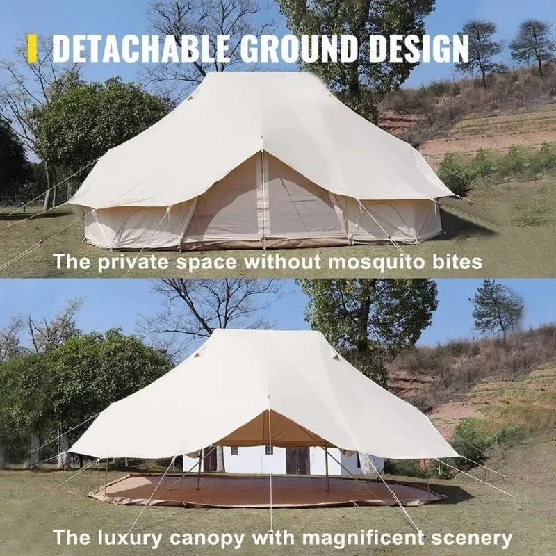 Windproof Safari Tent Canvas Glamping Waterproof Camping Oversized Yurt Luxury Modern Mongolian Tent for Party Rental