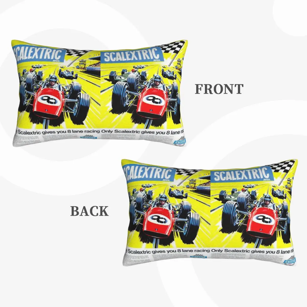 Scalextric Vintage Stuff Rectangle Pillowcase Cushion Cover Decorative Bedroom Bed Home Comfort Throw Pillow
