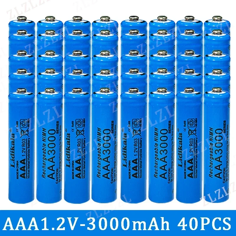 2-120 pces de alta qualidade 1.2v aaa 3000mah bateria de níquel hidrogênio alcalina 1.2v relógio brinquedo câmera bateria recarregável