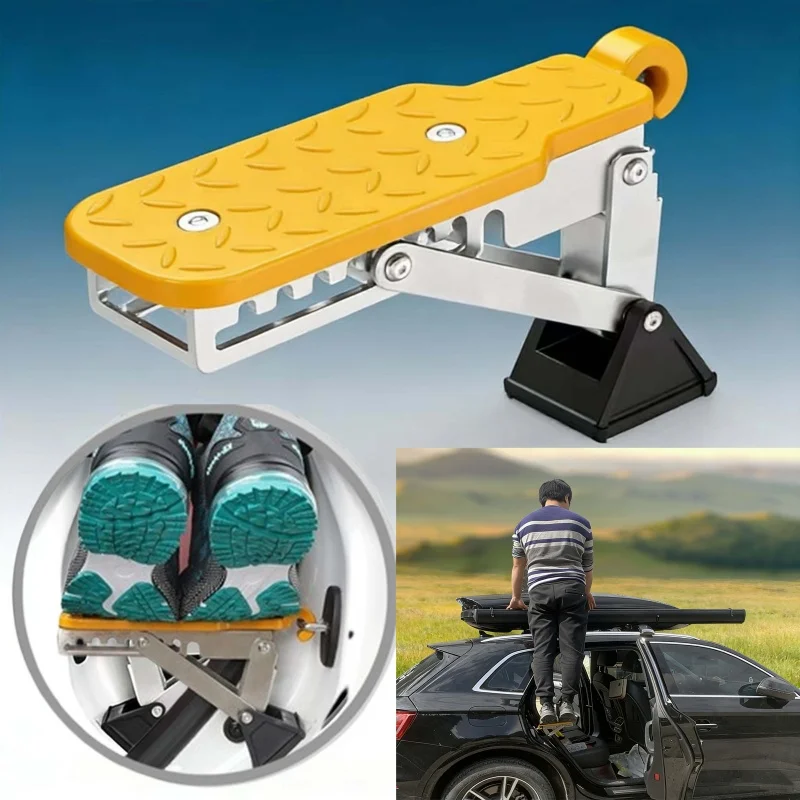 Chrome-Plated Aluminum Alloy Car Foot Pedal Step Board with Hook, Universal Vehicle Auxiliary Running Boards for Easy Access