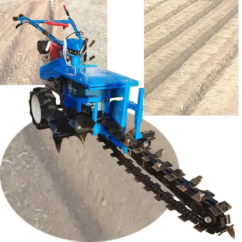 Mini Trencher Ditch Width 10cm 15cm 20cm Depth 80cm 100cm Self-Propelled Ditcher for Pipeline Trenching Chain Trencher