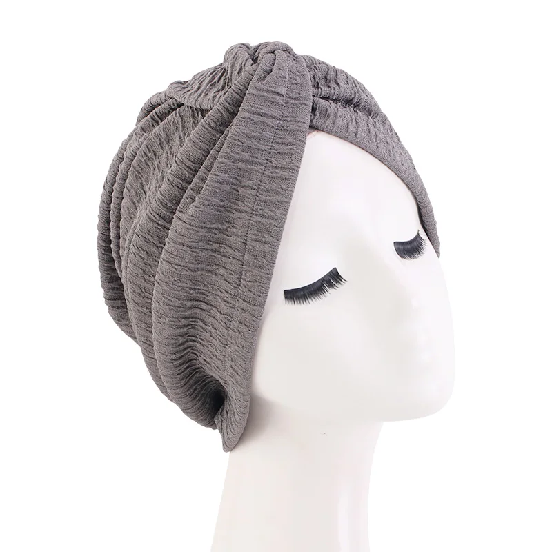 Turbante con nudo giratorio para mujer, gorro de quimio elástico, Hijab, sombrero para pacientes con cáncer, accesorios para la pérdida de cabello,