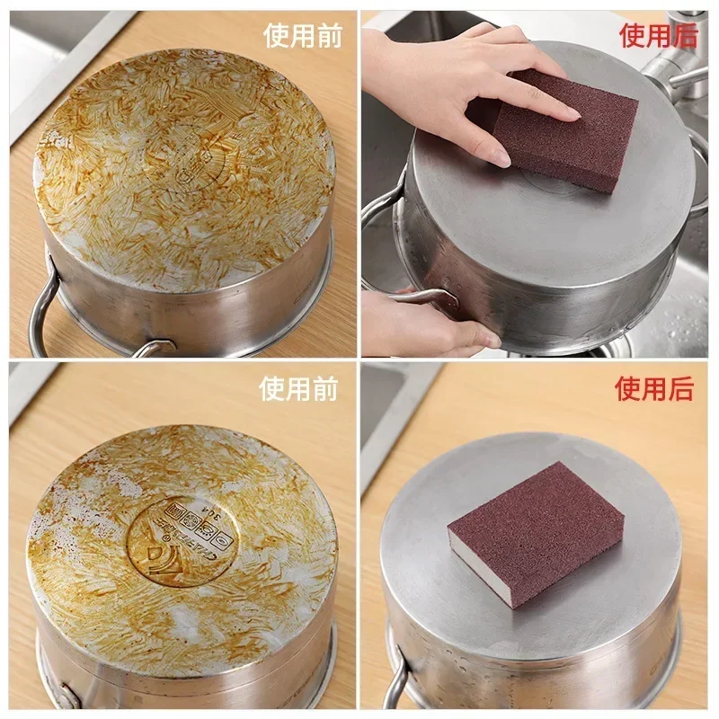 Emery sponge kitchen dishwashing pot brush rust removal sponge block