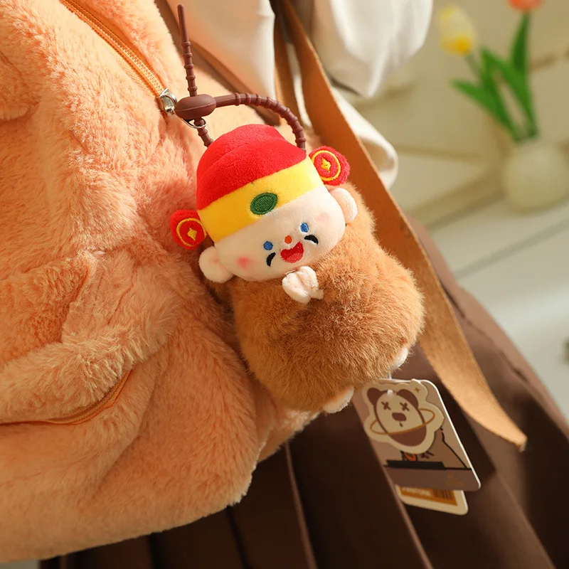 Hot Mammon Capybara Plush Toys Cute Hat Capybara Pendant Backpack Keychain Decor Stuffed Animals Funny Girls Boys Birthday Gifts