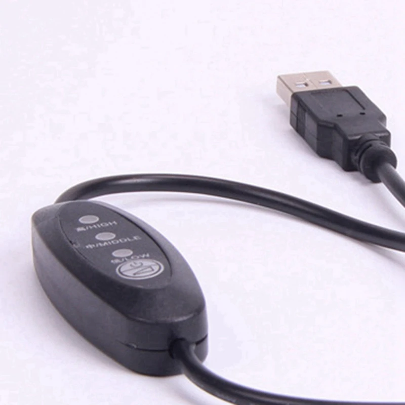 เครื่องควบคุมอุณหภูมิ3X USB 5V-12V, เครื่องควบคุมอุณหภูมิฮีตเตอร์เทอร์โมสตัทปรับความเร็วได้3ระดับ24W