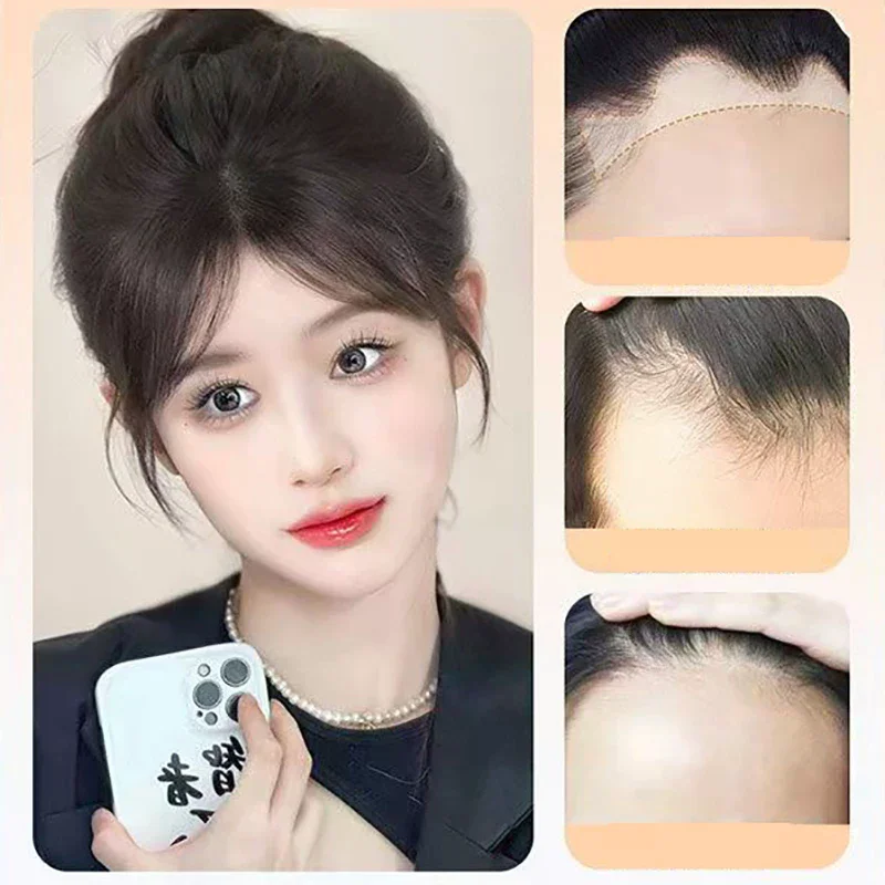 

Synthetic Straight Bangs Air Bangs Hair Extension Natural Hair Bangs For Women False Bang Black Daily Brown Woman Daily Wear