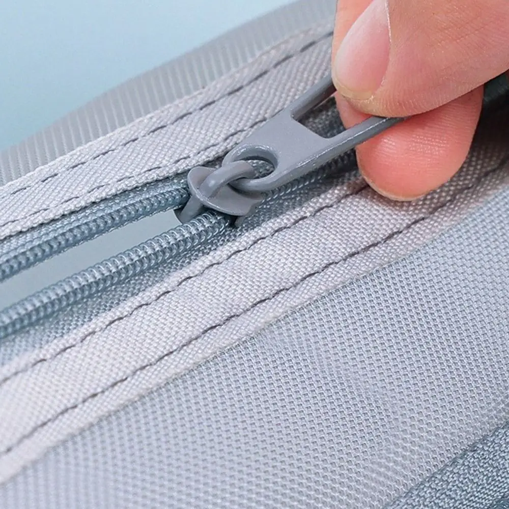 Double Layer Mesh Pen Bag Transparent Large Capacity Stationery Storage Bag Portable Multifunctional Exam Supplies Organizer