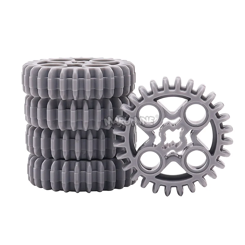 Marumine 10PCS Building Bricks Technology 46372 bulk 28 Tooth Double Bevel Gear Compatible Ship Automobile Machinery MOC Block