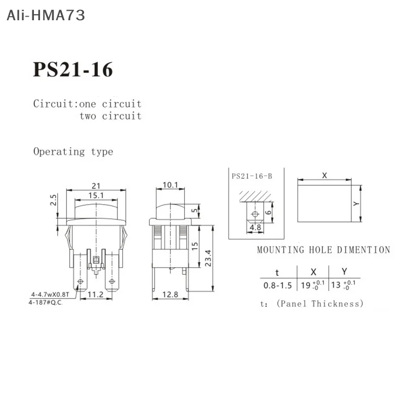 (YY) 1 قطعة PS21-16 الذاتي قفل على قبالة دفع زر الروك التبديل ث/الضوء مكنسة كهربائية سخان الكهربائية اللمس التبديل 4Pin 16A المقبس