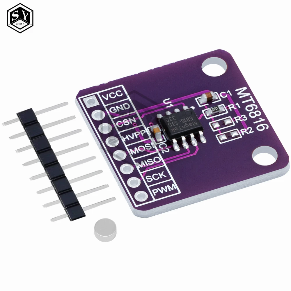 MT6816 high-speed and high-precision magnetic encoder magnetic induction angle measurement sensor module