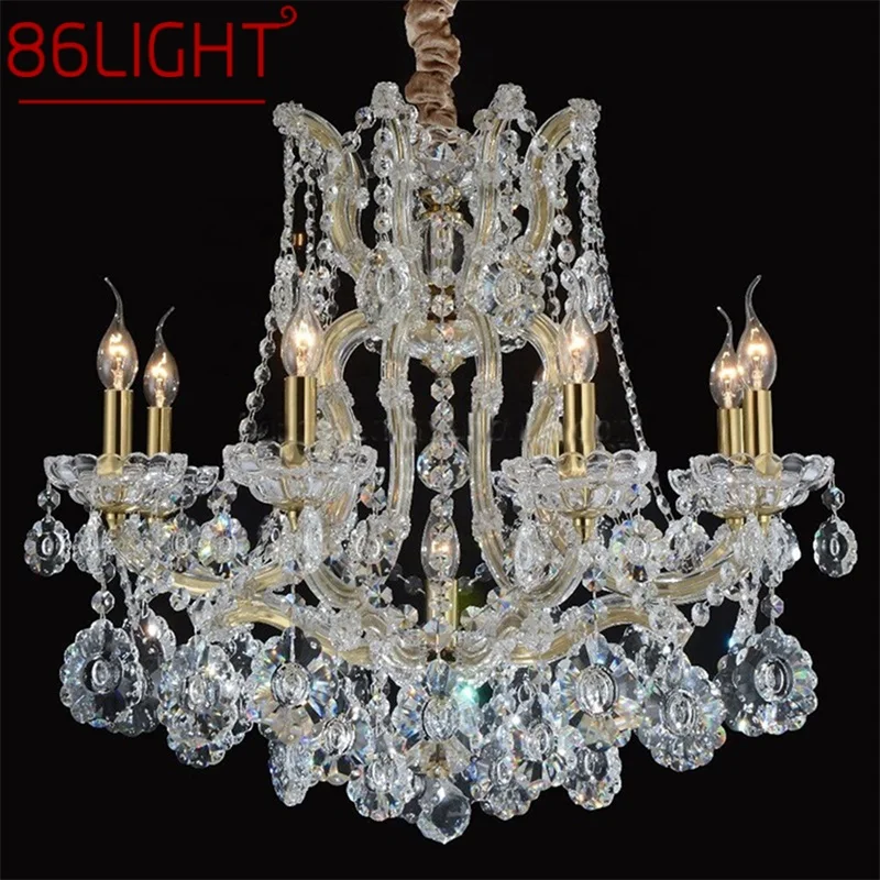 

86LIGHT European Style Chandelier LED Pendant Lamps Candle Crystal Luxury Lights Modern Fixtures for Home Hotel Villa Hall