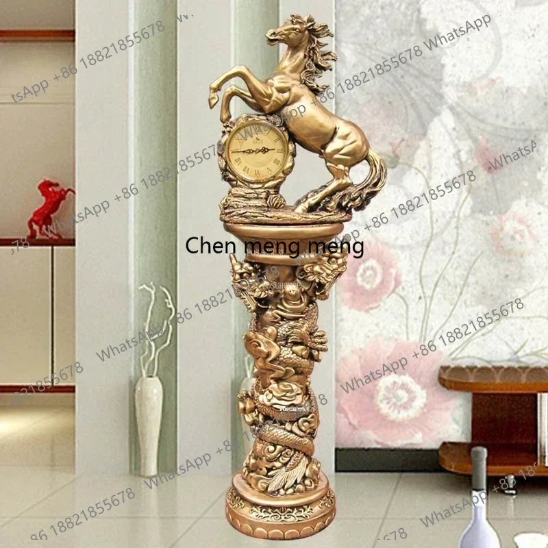 Europe Jumping Second Movement Standing Clock Home Living Room Floor Clocks Decorative Ornaments Retro Chinese Pendulum ClockN a