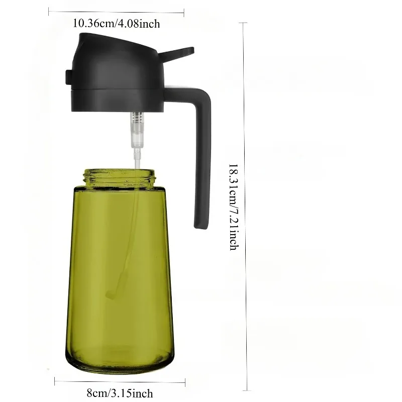 1 Pcs Two in one dark glass oil spray olive oil distributor black blackout oil spray for cooking salads and barbecue tools image 5